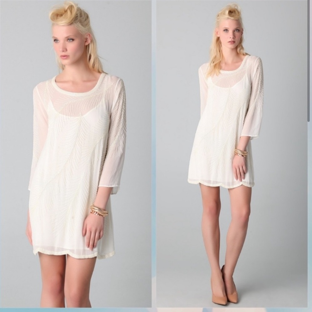 RORY BECA Haldi White - Ivory Beaded Dress - Size Small - NEW WITH TAGS NWT